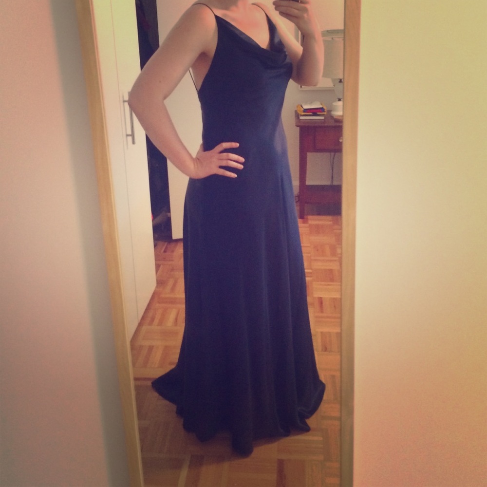Lauren by Ralph Lauren Midnight Blue Silk Gown